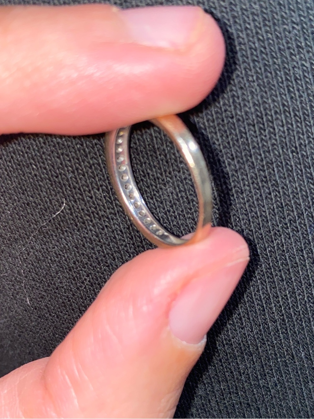 18K Solid Gold Channel Set Diamond Half Eternity Band, Stacking Ring - Picture 5 of 8